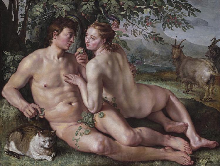 Hendrick Goltzius The Fall of Man Norge oil painting art